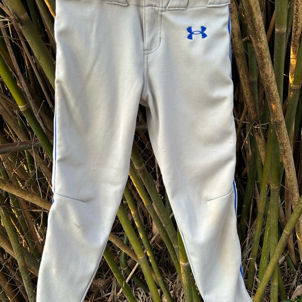 Under Armour Kids' Gray and Blue Baseball Pants